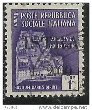 OCCUPAZIONE JUGOSLAVIA IUGOSLAVIA ISTRA ISTRIA POLA 1945 SOPRASTAMPATO D´ITALIA ITALY LIRE 2 SU 1 L. USATO USED - Ocu. Yugoslava: Trieste