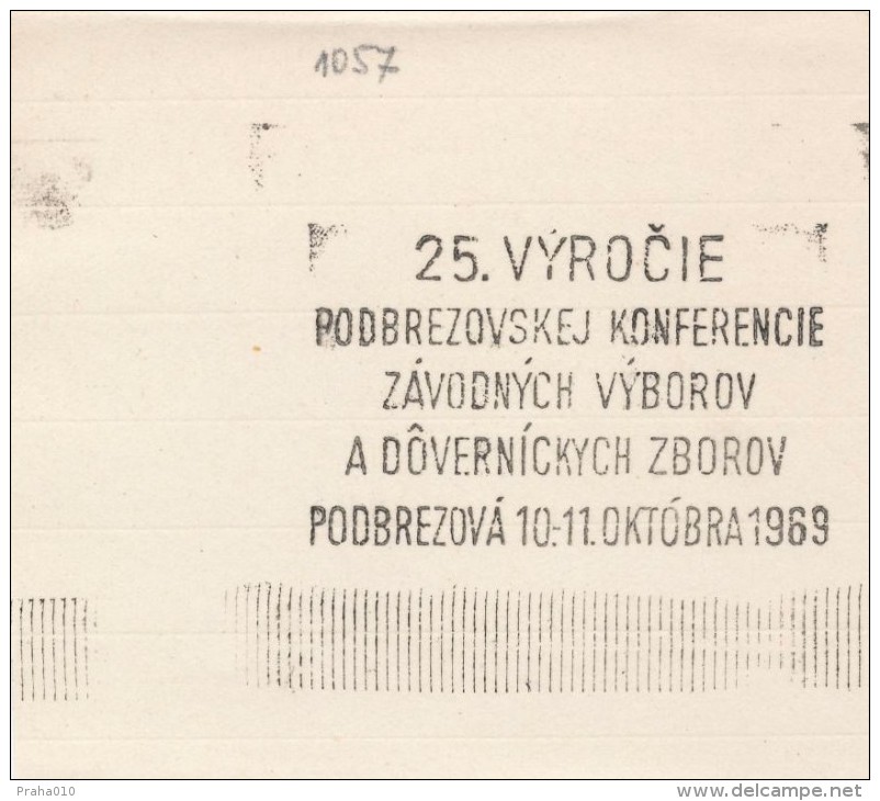 J2480 - Czechoslovakia (1945-79) Control Imprint Stamp Machine (R!): 25th Anniversary Conference In Podbrezova Factory.. - Proofs & Reprints