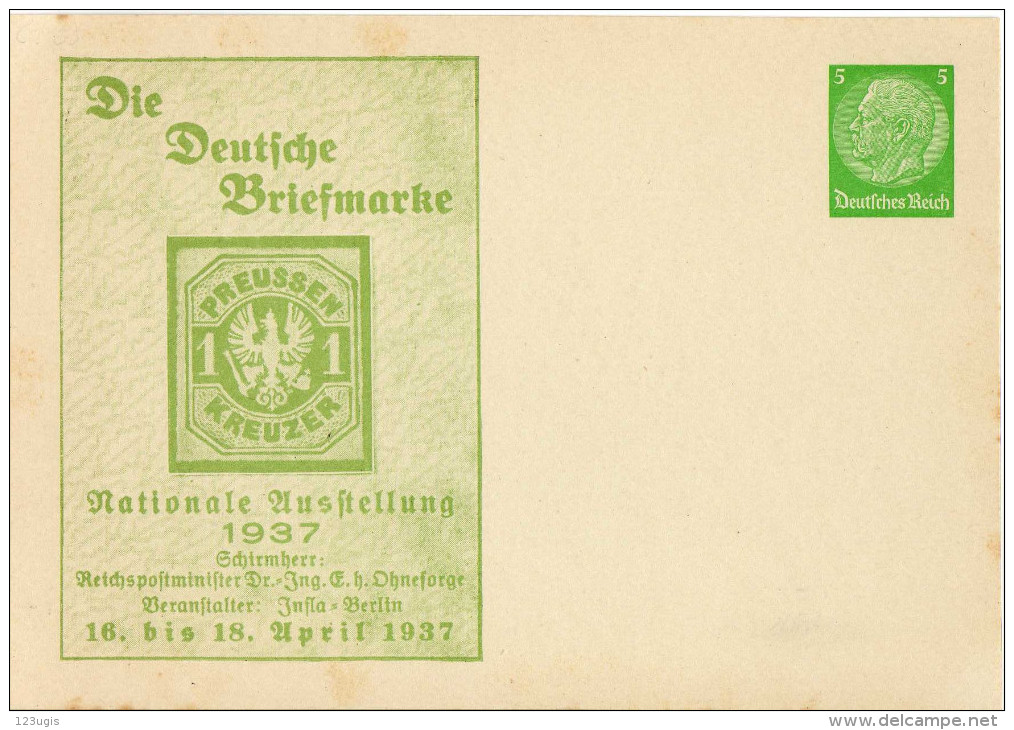 Drittes Reich Privatganzsache 1937 Mi PP 126-C-20, Die Duetsche Briefmarke * [220615KI] - Private Postal Stationery