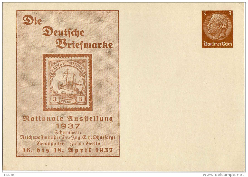 Drittes Reich Privatganzsache 1937 Mi PP 122-C-48, Die Duetsche Briefmarke * [220615KI] - Entiers Postaux Privés