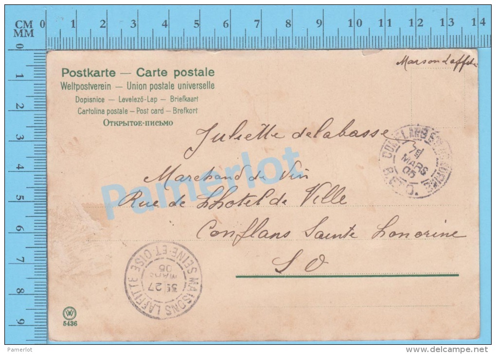 CPA Illustrateur ( Alfred Mailick, Usine De Sciage, Post Mark  Maisons Laffitte, 1905 ) 2 Scans - Mailick, Alfred