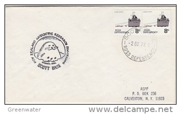 Ross Dependency 1977 Cover Ca Scott Base 2 De 77 Ca NZ Antarctic Programme Scott Base Send To Calverton N.Y. (F3701) - Storia Postale