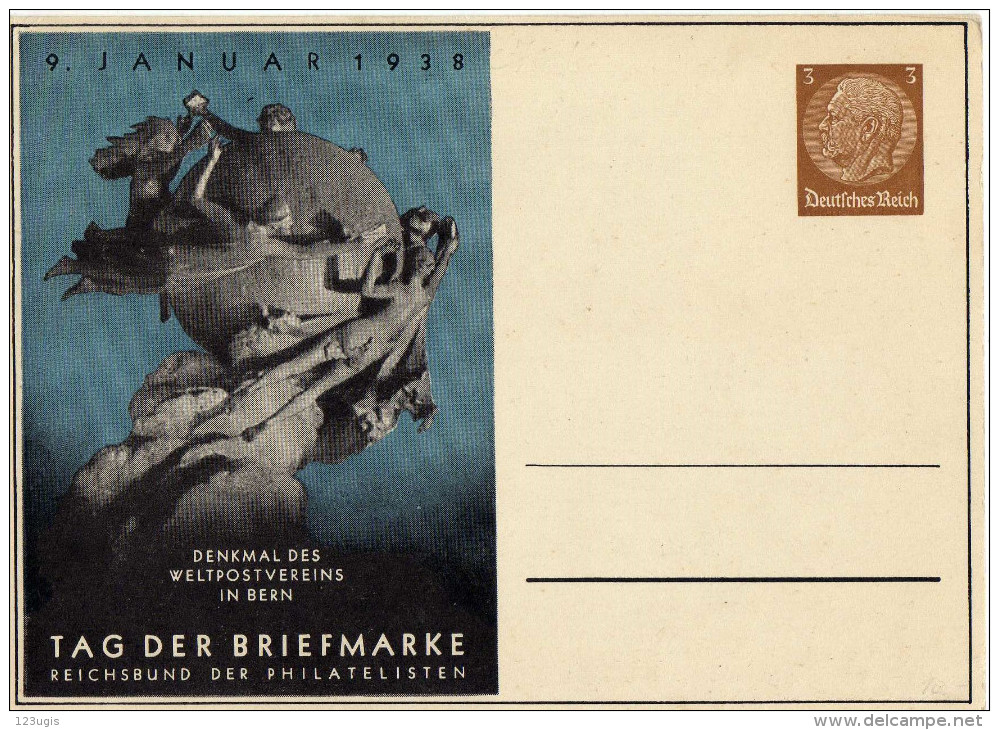 Drittes Reich 1938 Privatganzsache Mi PP 122 C 75 01 *, Tag Der Briefmarke [220615KI] - Entiers Postaux Privés