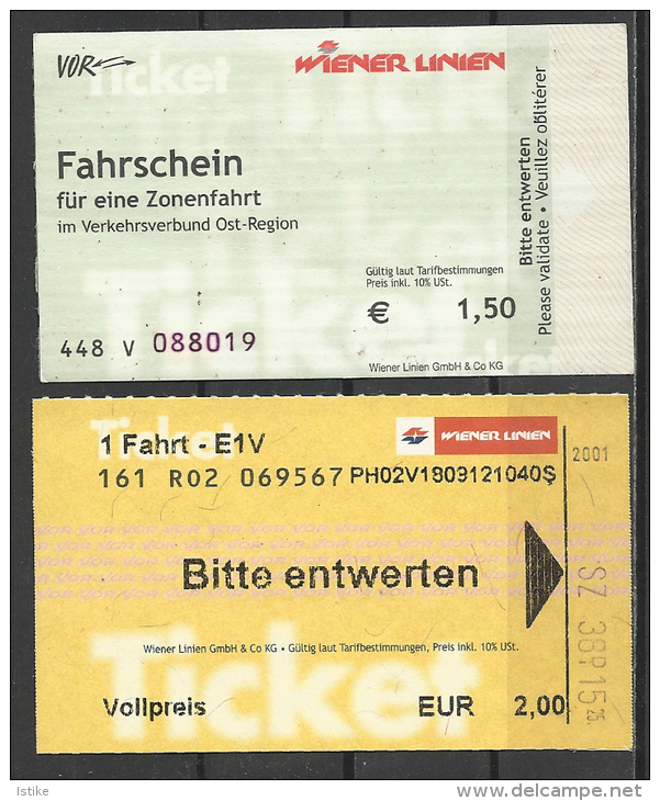 Austria, Vienna, Wiener Linien, Metro Tickets, Visa Advertising, 2001. - Europa