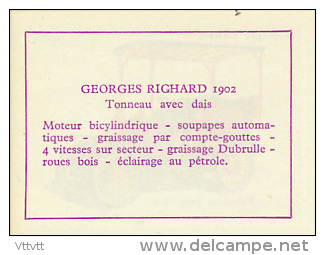 Image, VOITURE, AUTOMOBILE : Tonneau Avec Dais, Georges Richard (1902), Texte Au Dos - Cars