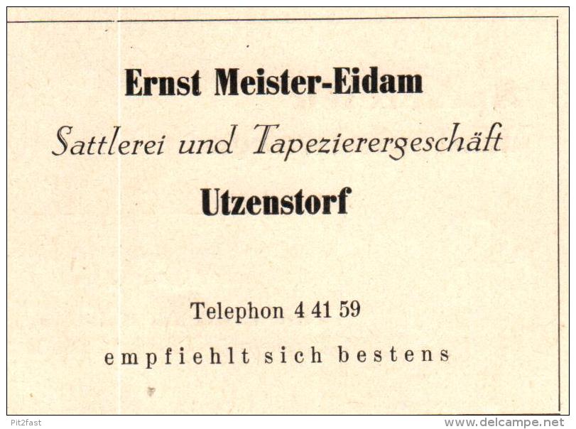 Original Werbung - 1947 - Ernst Meister-Eidam In Utzenstorf , Sattlerei !!! - Publicités