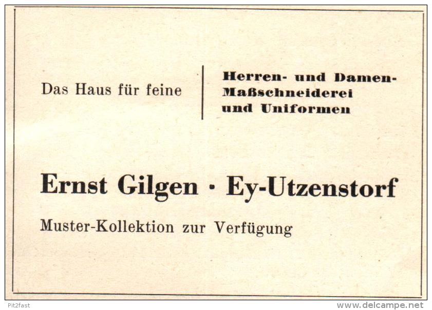 Original Werbung - 1947 - Ernst Gilgen In Ey - Utzenstorf , Maßschneiderei , Uniform !!! - Publicités