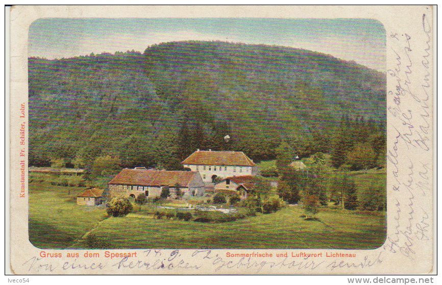 1902 Gruss Aus Dem Spessart    "  Sommerfrische Und Luftkurort Lichtenau " - Lohr