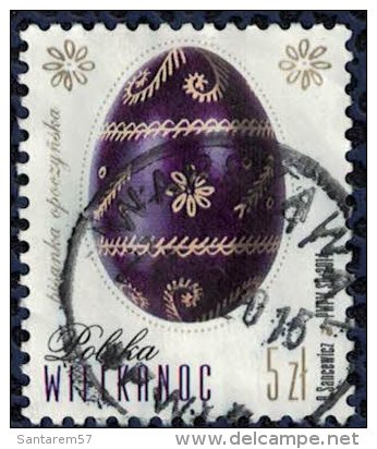 Pologne 2014 Oblitéré Rond Used Easter Wielkanoc Oeuf De Pâques 5 Zloty - Usados