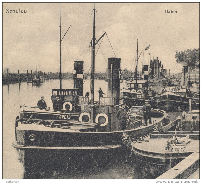 ALTE POSTKARTE SCHULAU HAFEN 1909 DAMPFSCHIFF ALMA GRETE ROBERT Kai Harbour Port Schiff Steamship Ship Bateau Wedel - Wedel