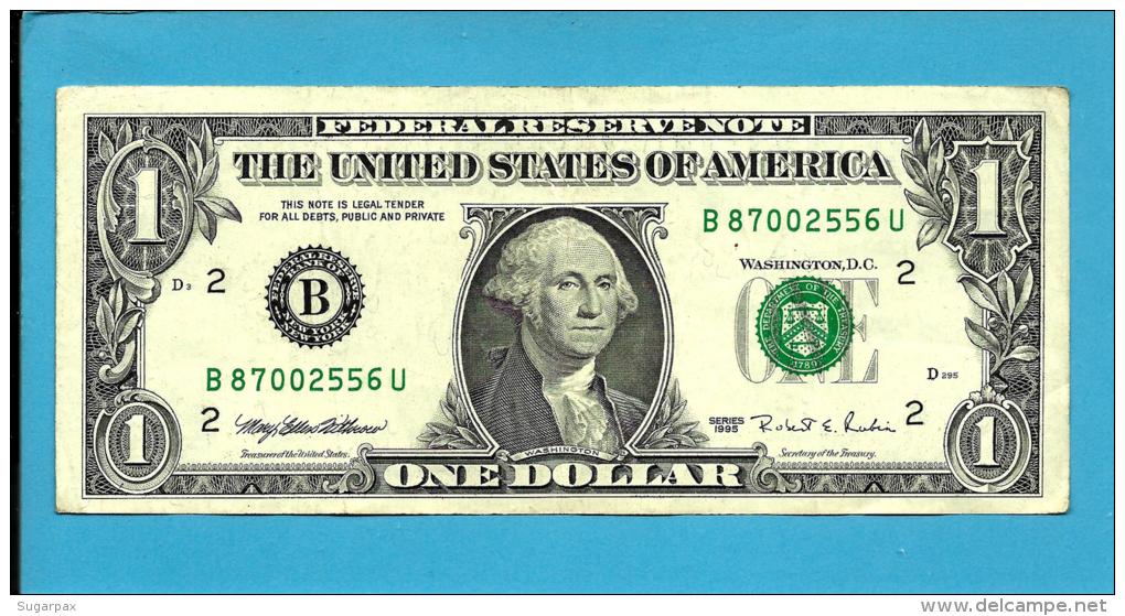 U. S. A. - 1 DOLLAR - 1995 - Pick 496a - NEW YORK - 2 Scans - Billets De La Federal Reserve (1928-...)