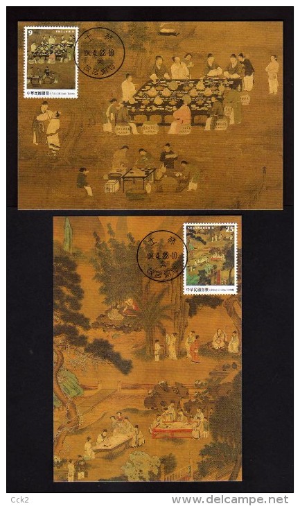 R.O. CHINA(TAIWAN) -Maximum Card-Stamps On Paintings Depicting Literary Gatherings  2015 - Maximum Cards