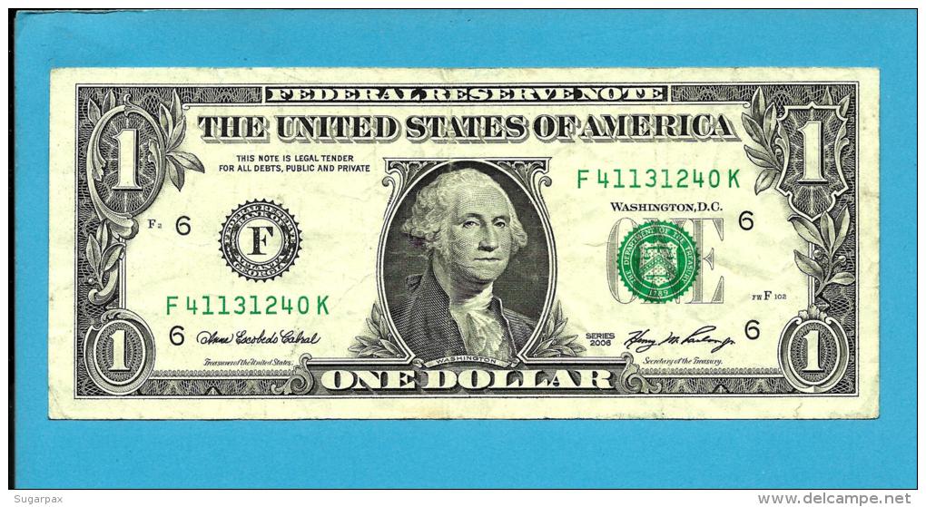 U. S. A. - 1 DOLLAR - 2006 - Pick 523 - ( F ) - BANK OF ATLANTA - GEORGIA   - 2 Scans - Federal Reserve Notes (1928-...)