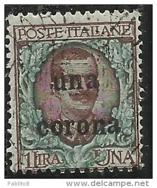 DALMAZIA 1919 SOPRASTAMPATO D´ITALIA ITALY OVERPRINTED 1 CENT. SU 1 LIRA TIMBRATO USED - Dalmatia