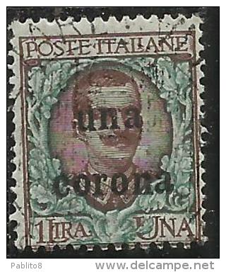 DALMAZIA 1919 SOPRASTAMPATO D´ITALIA ITALY OVERPRINTED 1 CENT. SU 1 LIRA TIMBRATO USED - Dalmatien