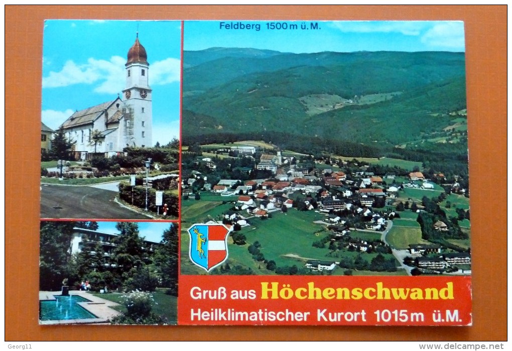 Höchenschwand - Waldshut - Baden-Württemberg - AK  Gelaufen - Feldberg Wappen - Hoechenschwand