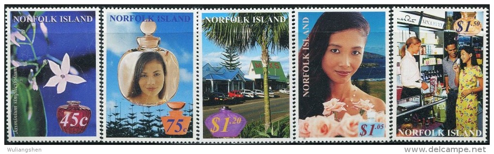 GN0809 Norfolk 2001 Production And Sales Of Perfume Beauty 5v MNH - Ile Norfolk