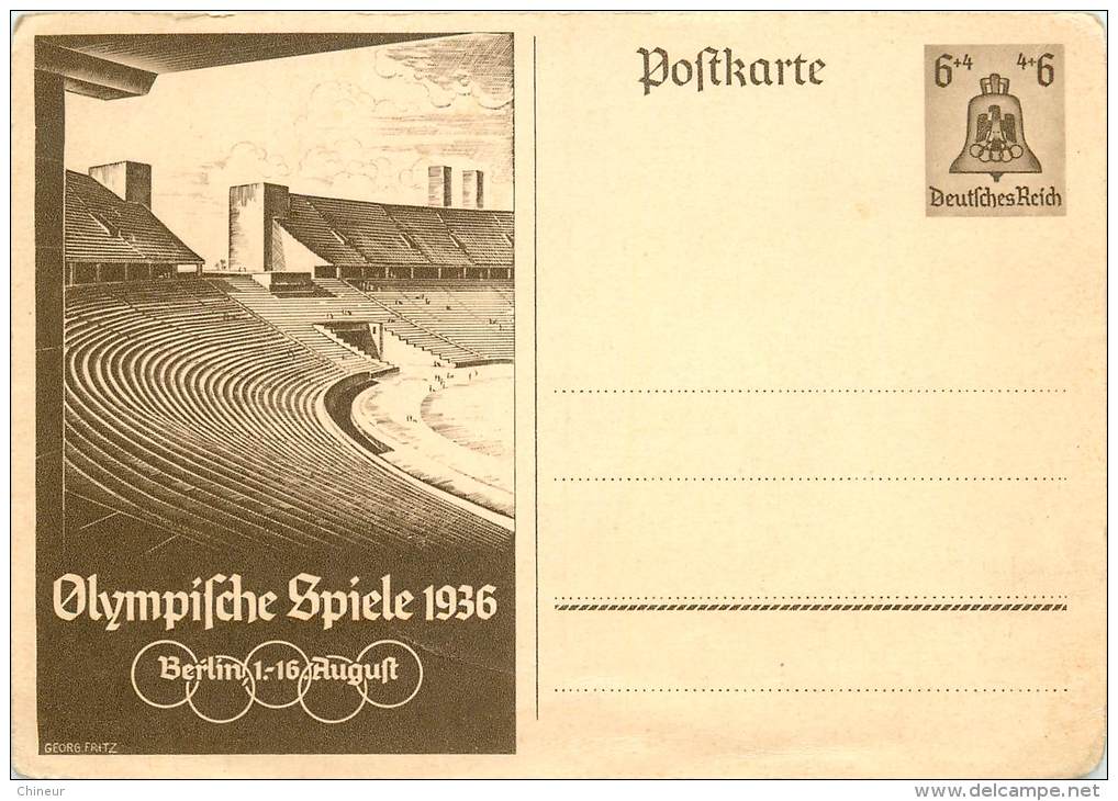 ENTIER POSTAL JEUX OLYMPIQUES 1936 - Autres & Non Classés