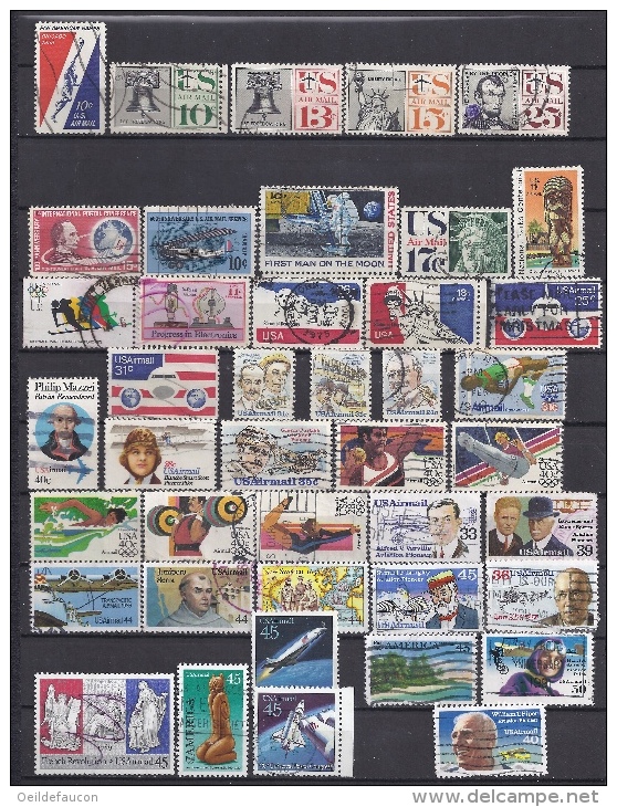 ETATS-UNIS D´AMERIQUE - Yvert - Lot De 42 Timbres De La Poste Aérienne - Cote 28,20 € - Voir N° Ci-dessous - Sonstige & Ohne Zuordnung