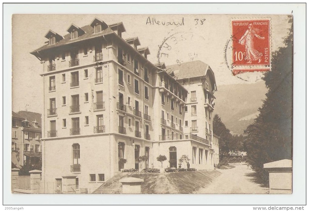 38 Dép.- Allevard - Hôtel. Cachet Photographe V. DE BUISSON PHOT. ALLEVARD. Carte Postale Ayant Voyagé En 1909, Dos Sépa - Allevard