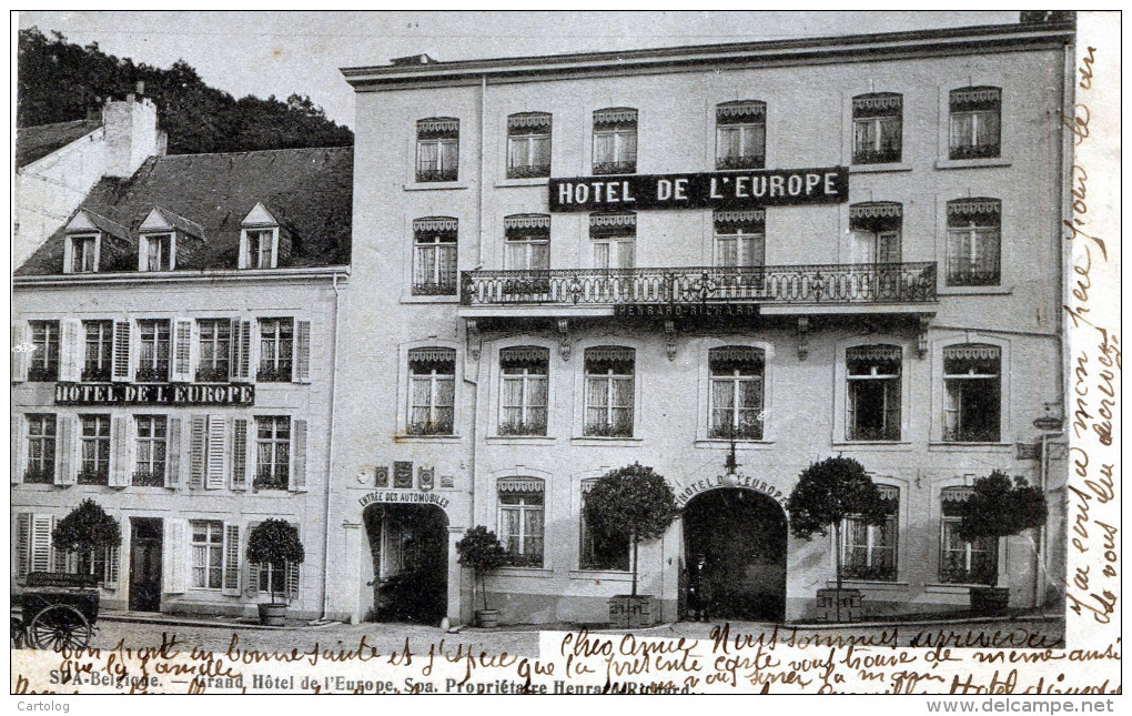 Spa. Belgique. Grand Hotel De L'Europe - Hotels & Gaststätten