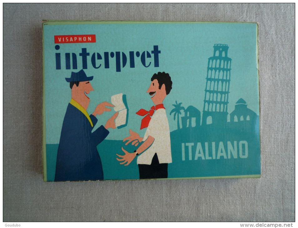 Guide Interprète VISAPHONE Italien Italiano éditions Witte 1956 Belles Illustrations De J.Neumeister. 19 Photos - Andere Audioboeken