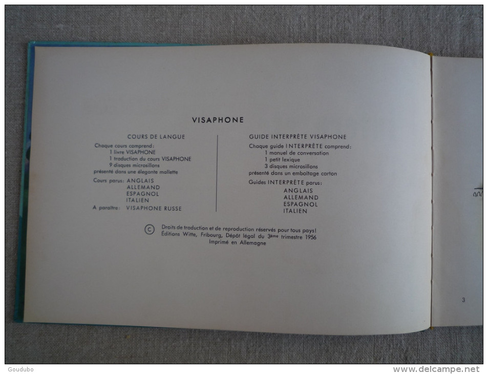 Guide Interprète VISAPHONE Italien Italiano éditions Witte 1956 Belles Illustrations De J.Neumeister. 19 Photos - Andere Audioboeken