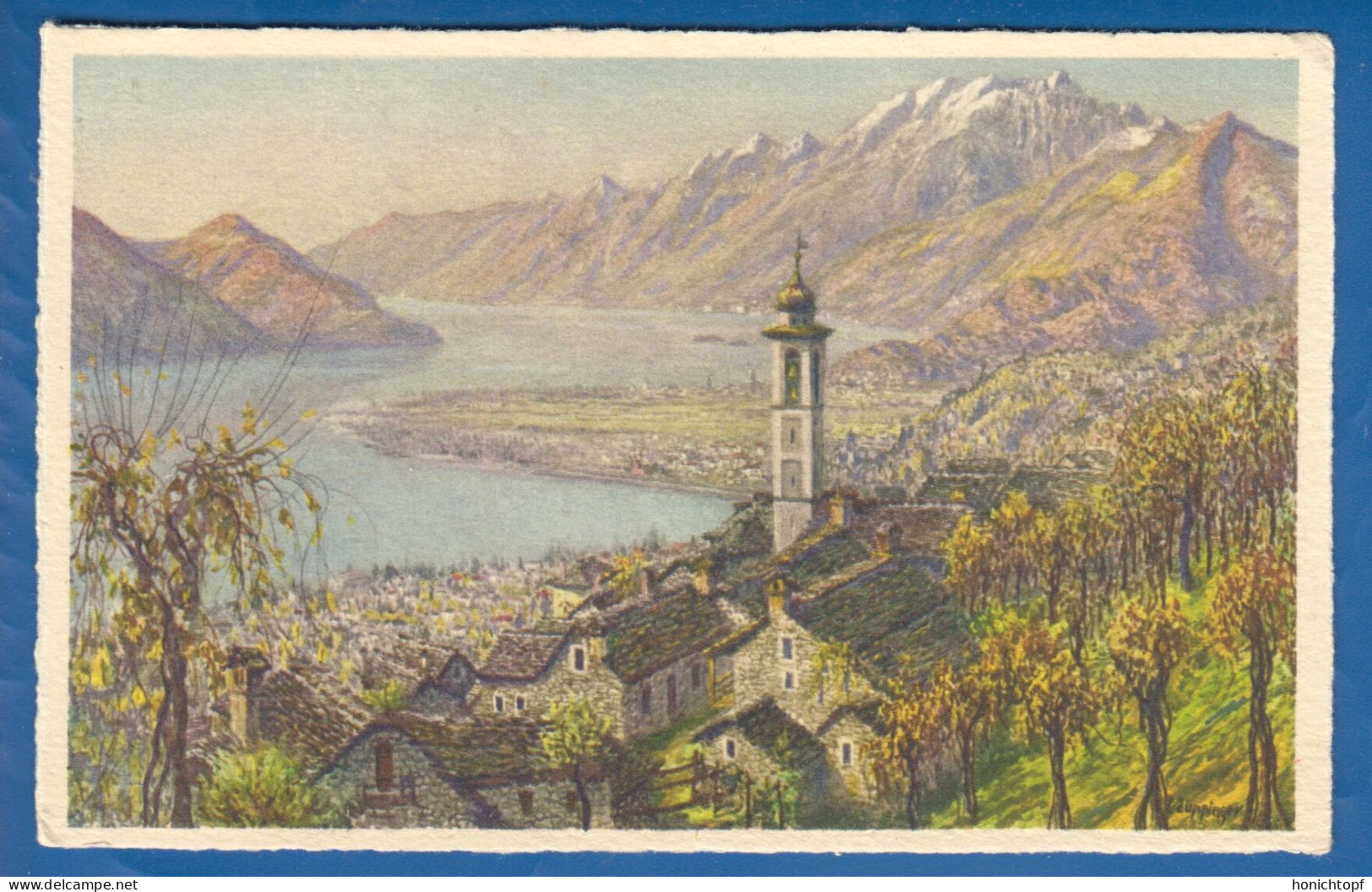 Schweiz; Locarno; Visto Da Brione; Künstlerkarte - Brione Sopra Minusio