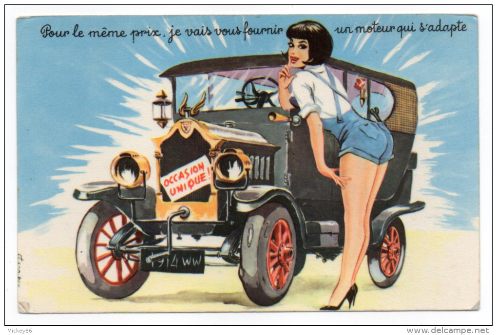 PIN-UP--illustrateur-"Occasion Unique"-Pour Le Même Prix......un Moteur Qui S'adapte--voiture,fille-cachet LE CAILLAR-30 - Pin-Ups