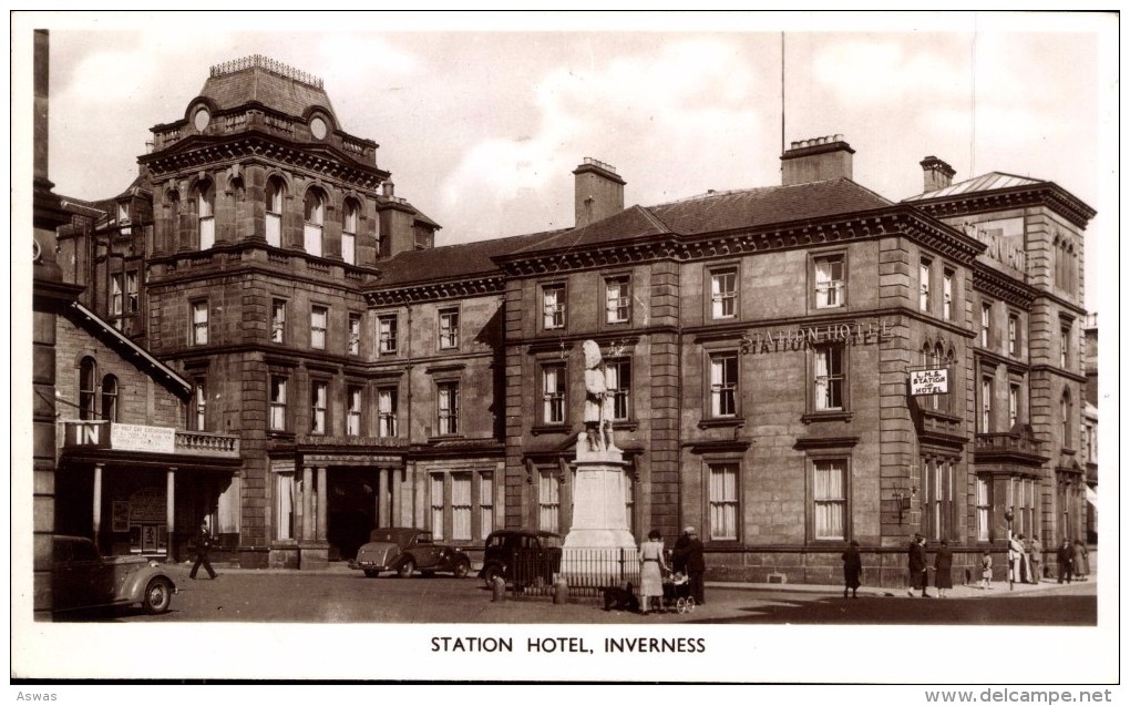 RP: STATION HOTEL, INVERNESS, SCOTLAND ~ Pu1939 ~ Nicely Animated / Advertising - Inverness-shire