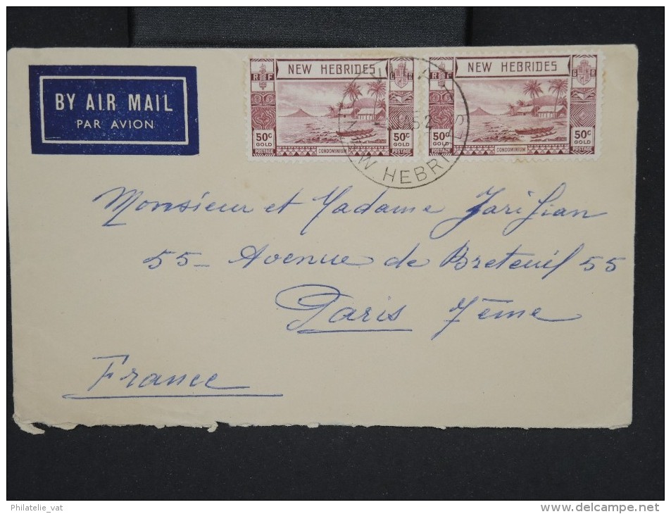 NOUVELLES-HEBRIDES-Enveloppe De Villa Pour Paris En 1952 Aff Plaisant  à Voir Lot P6818 - Storia Postale