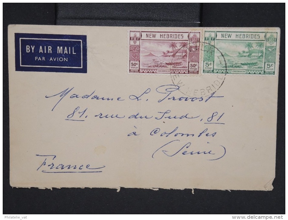 NOUVELLES-HEBRIDES-Enveloppe De Villa Pour Paris En 1952 Aff Plaisant  à Voir Lot P6819 - Storia Postale