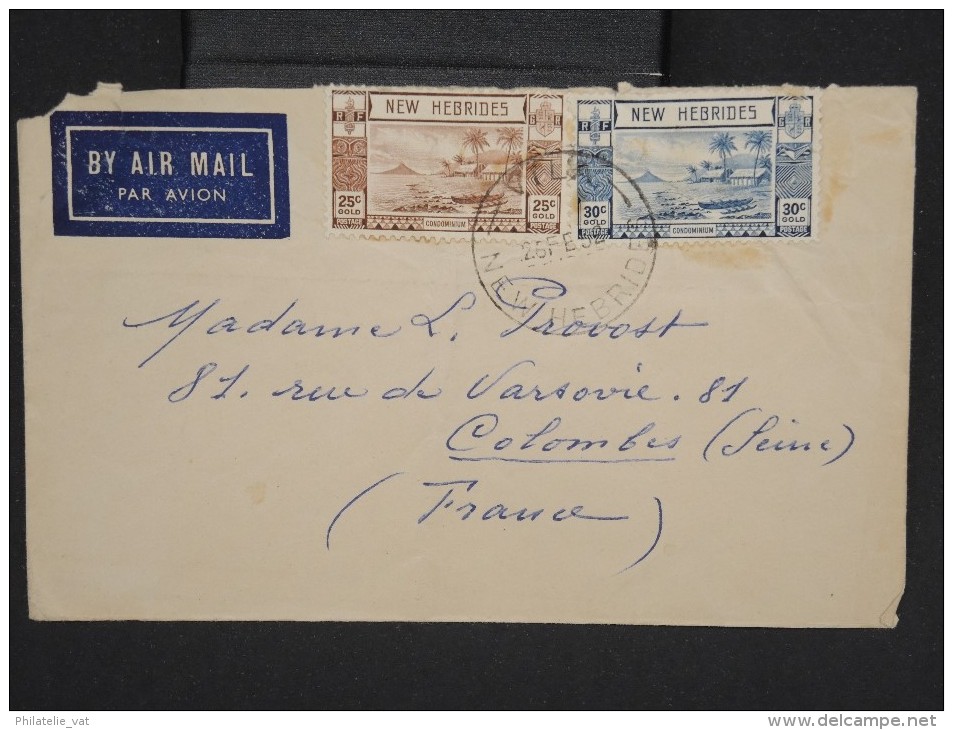 NOUVELLES-HEBRIDES-Enveloppe De Villa Pour Paris En 1952 Aff Plaisant  à Voir Lot P6820 - Lettres & Documents