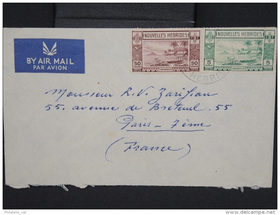 NOUVELLES-HEBRIDES-Enveloppe  Pour Paris En 1952 Aff Plaisant  à Voir Lot P6822 - Cartas & Documentos