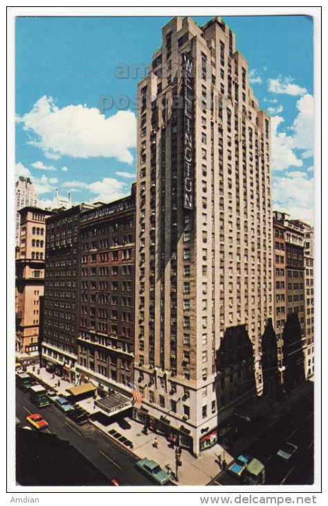 USA - New York City NY - Hotel Wellington On Seventh Avenue - C1960s Unused Vintage Postcard - New York Building [8635] - Bares, Hoteles Y Restaurantes