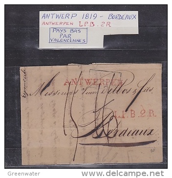 Belgium 1819 Letter From Antwerp To Bordeaux (France) (22550) - 1815-1830 (Periodo Holandes)