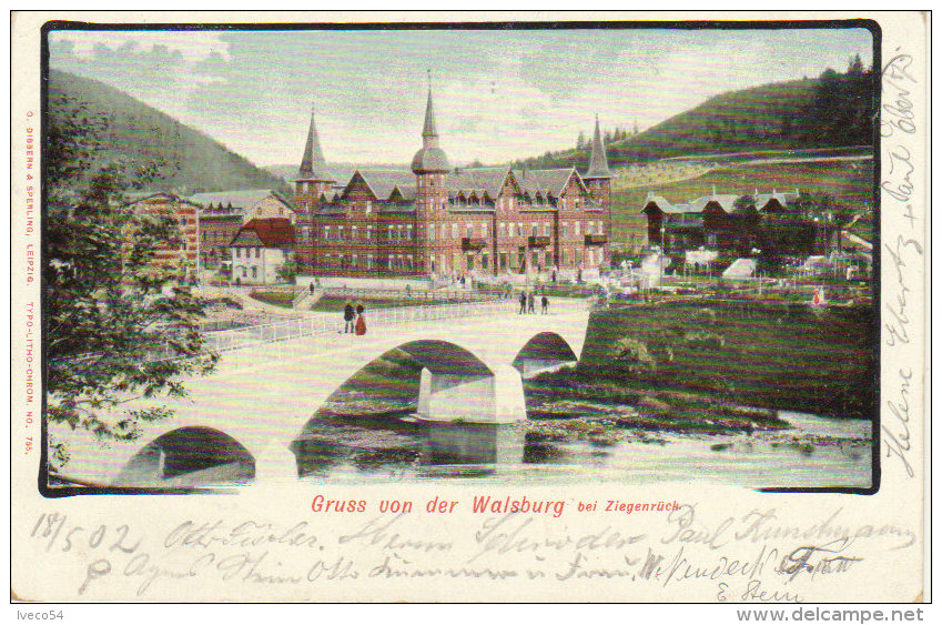 1902     Gruss Von Der Walsburg    Bei  Ziegenrück - Ziegenrück