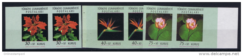 Turkey: 1962 Mi 1834 U - 1836 U MNH/** Postfrisch In 2 Block Middle Imperforated - Ungebraucht