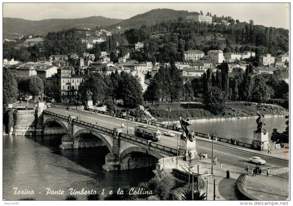 TORINO    PONTE  UMBERTO I  E LA  COLLINA       (VIAGGIATA) - Ponts