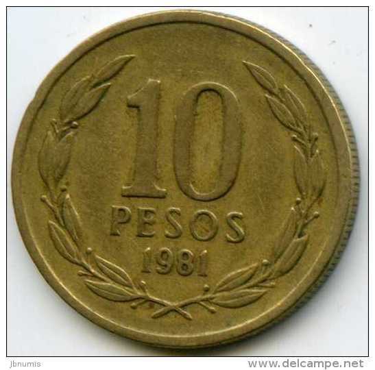 Chili Chile 10 Pesos 1981 KM 218.1 - Chili