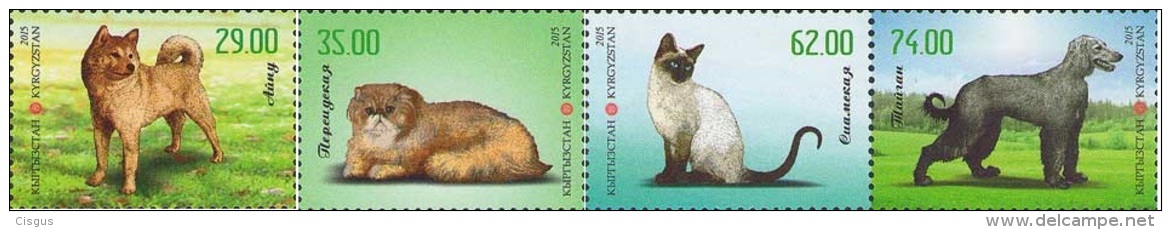 Kirgistan 2015 MNH** Mi. Nr. 827-830 A Cats And Dogs - Kyrgyzstan