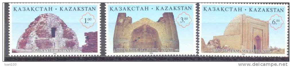 1996. Kazakhstan, Architecture, 3v,  Mint/** - Kazajstán