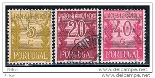 Portugal, 1940, # 54, 56, 58, Porteado, Used - Oblitérés