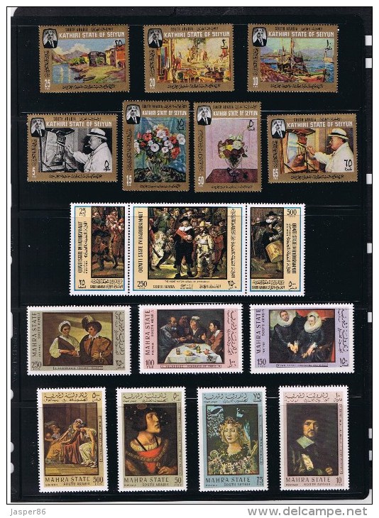 Art MNH Collection - Churchill' Art - Famous Painting,... South Arabia, Mahra State, Kathiri State - Collections (without Album)