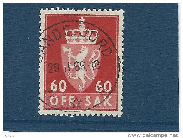 Norgeskatalogen T 89   Postmark:  Sandefjord   T-25 - Oficiales