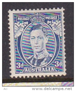 Australia 1937 King George VI 3d Blue Die I Mint Hinged - Nuevos