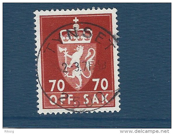 Norgeskatalogen T 107   Postmark. Tynset.   T-31 - Oficiales