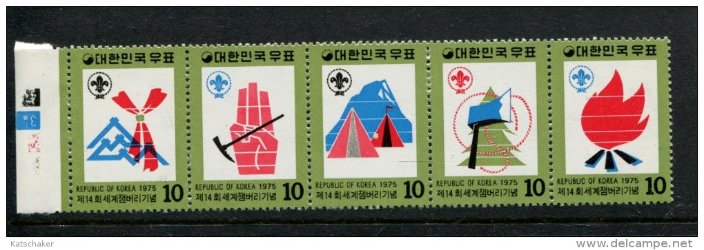 Zuid Korea  POSTFRIS MINT NEVER HINGED  YVERT 857 858 859 860 861 Scouts Jamboree Noorwegen - Corée Du Sud