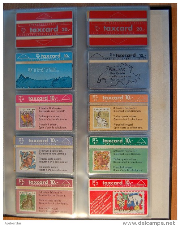 Vintage 90's 47 Télécartes Suisse Neuves (unused) D'une Valeur Faciales >  500 CHF Dans Un Classeur Spécialisé - Svizzera