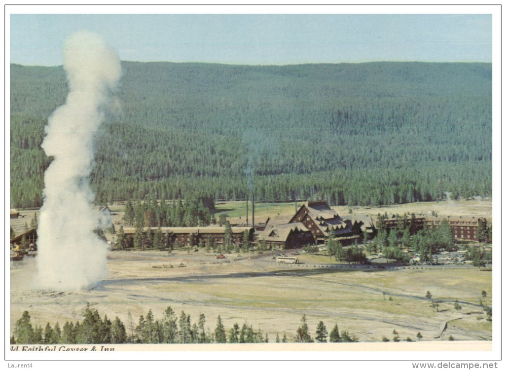 (999) USA - Yellowstone National Park Old Faithful Inn & Geyser - Yellowstone